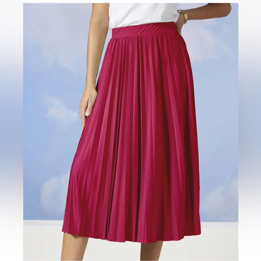 NWT ADRIENNE LANDAU ONYX PLEATED SKIRT MEDIUM VIVACIOUS ONYX CRYSTAL NEW